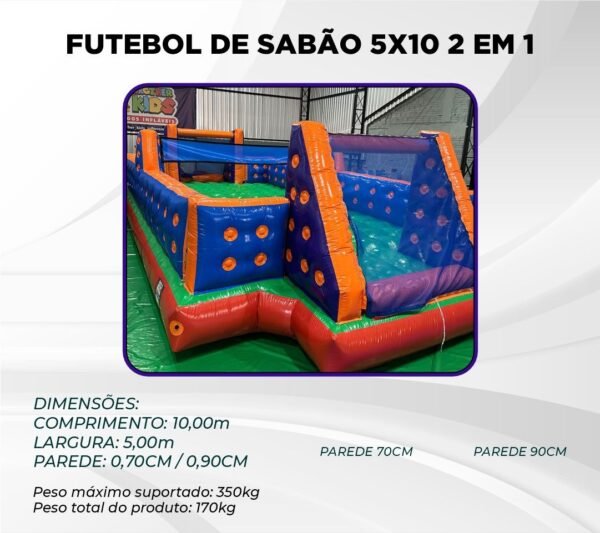 FUTEBOL DE SABÃO 5X10 2 EM 1