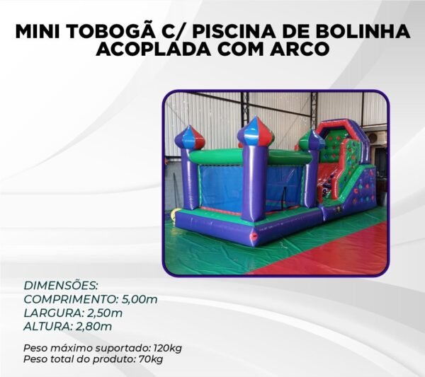 MINI TOBOGÃ C/ PISCINA DE BOLINHA ACOPLADA COM ARCO