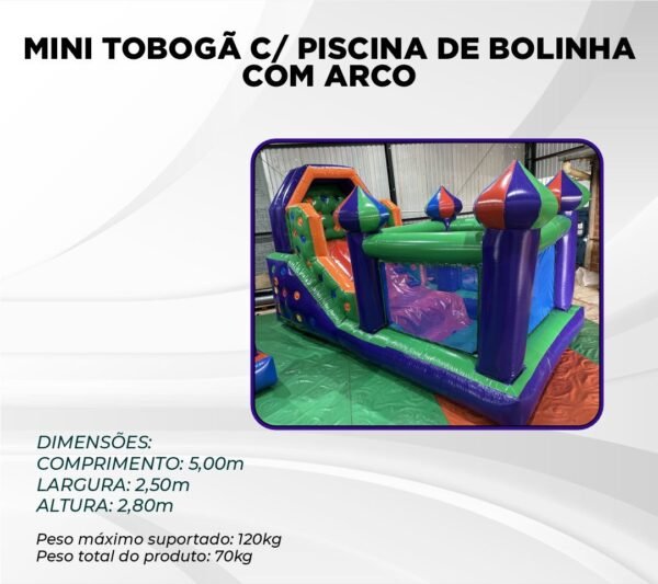 MINI TOBOGÃ C/ PISCINA DE BOLINHA COM ARCO