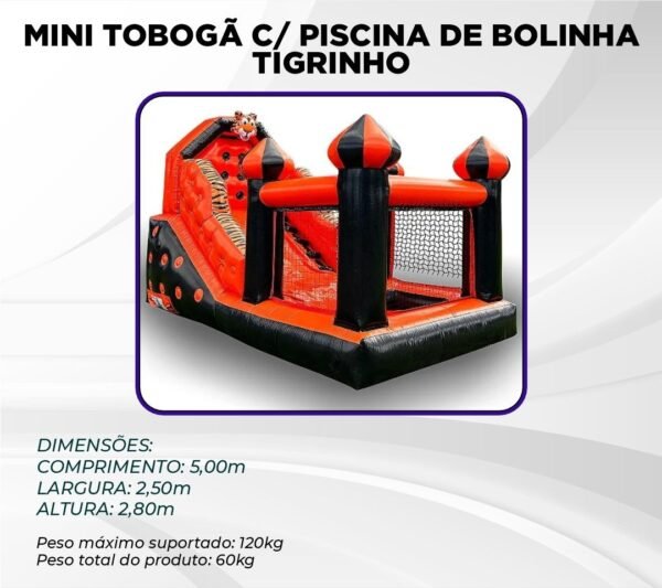 MINI TOBOGÃ C/ PISCINA DE BOLINHA TIGRINHO