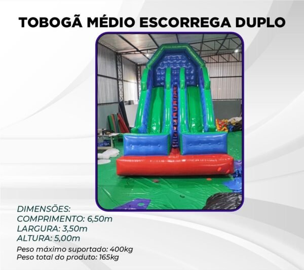 TOBOGÃ MÉDIO ESCORREGA DUPLO