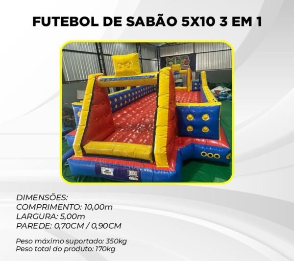 FUTEBOL DE SABÃO 5X10 3 EM 1