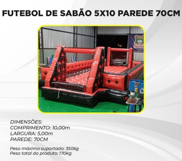 FUTEBOL DE SABÃO 5X10 PAREDE 70 CM