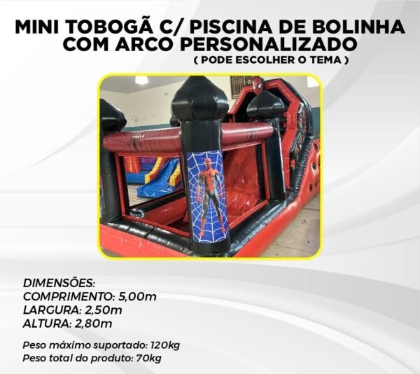 MINI TOBOGÃ C/ PISCINA DE BOLINHA COM ARO PERSONALIZADO