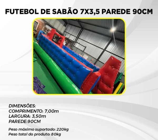 FULTEBOL DE SABÃO 7X3,5 PAREDE 90 CM