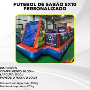 FUTEBOL DE SABÃO 5X10 PERSONALIZADO