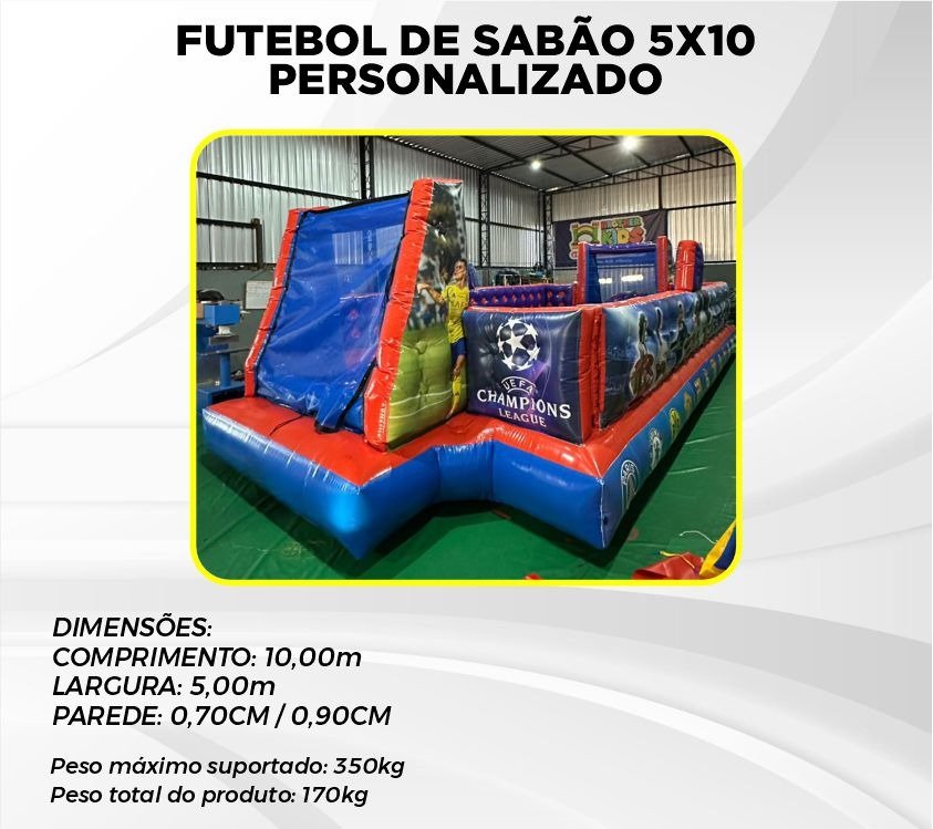 FUTEBOL DE SABÃO 5X10 PERSONALIZADO