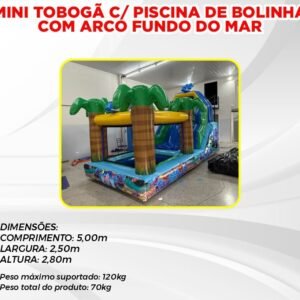 MINI TOBOGÁ COM/PISCINA DE BOLINHA COM ARCO FUDO DO MAR