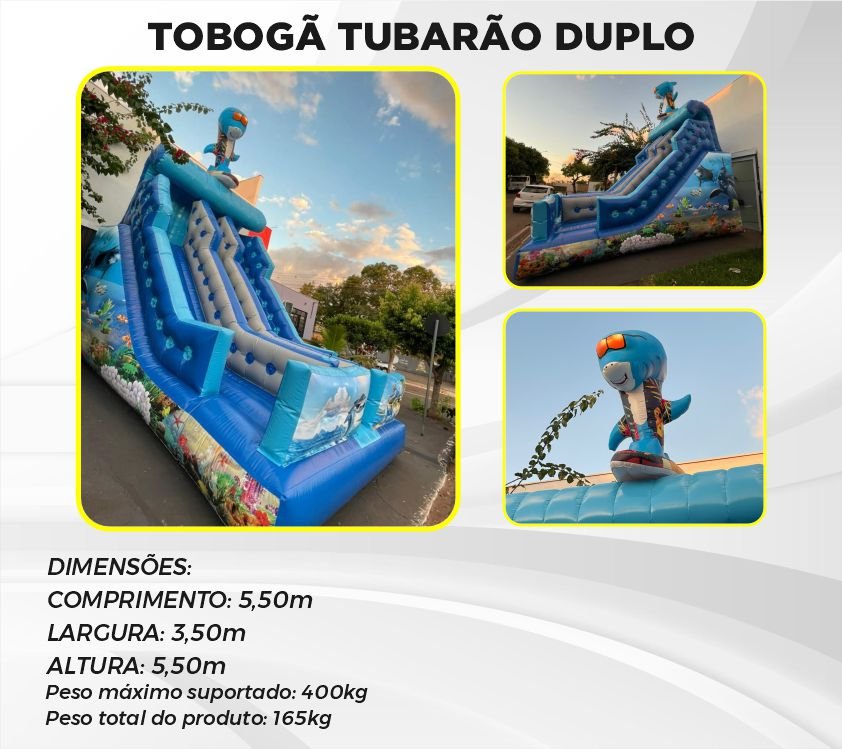 Tobogã Tubarão duplo