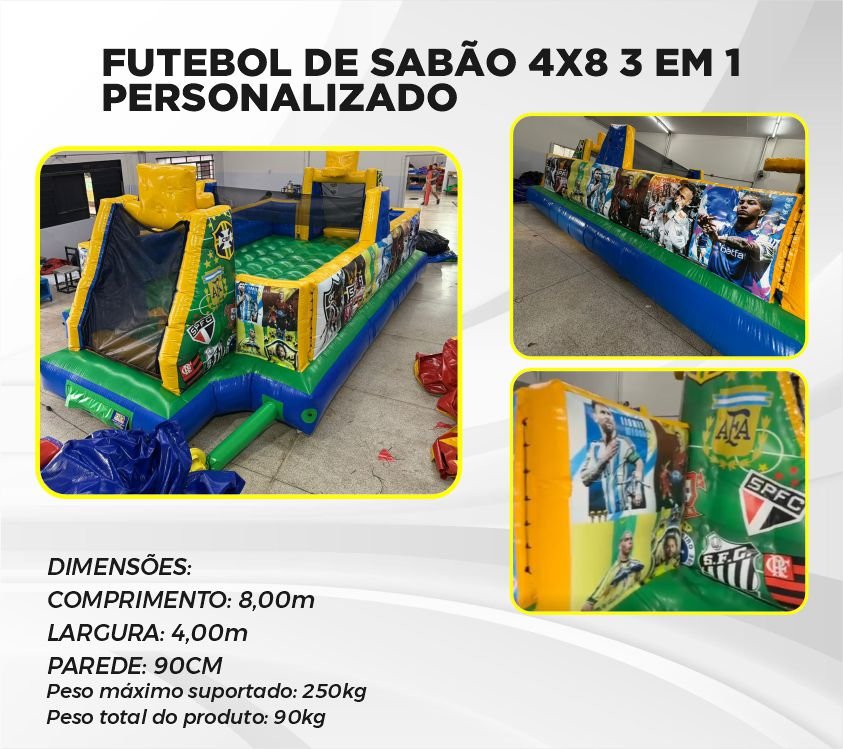 Futebol de sabão 4x8 personalizado